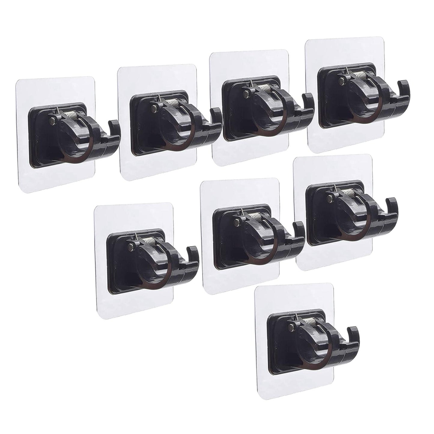 8 PCS Curtain Rod Brackets Holder Drapery Wall Mount Fixed Use Black