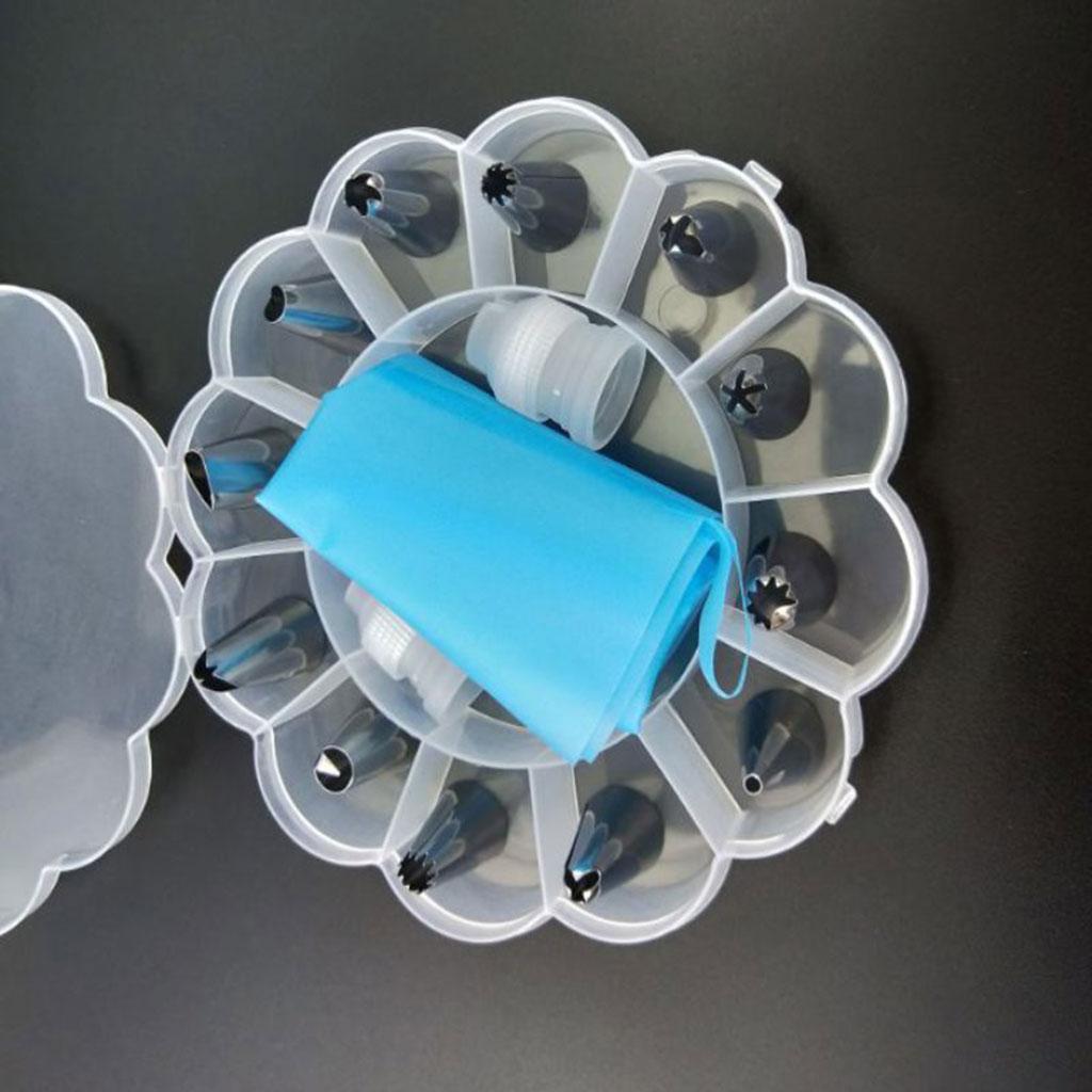 Icing Piping Nozzles Flower Mouth Stainless Steel for Xmas Cake Cream Blue