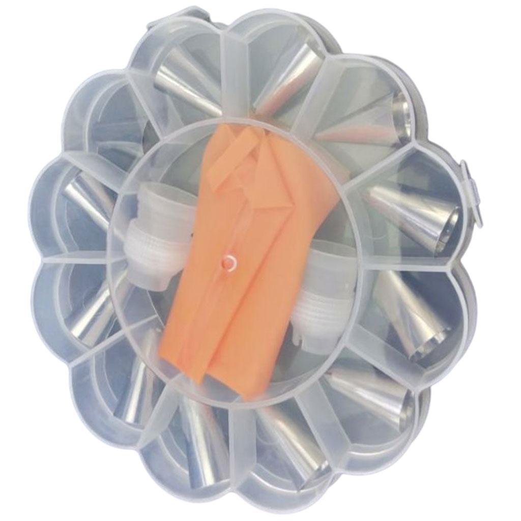 Icing Piping Nozzles Flower Mouth Stainless Steel for Xmas Cake Cream Orange