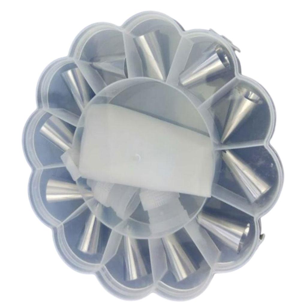 Icing Piping Nozzles Flower Mouth Stainless Steel for Xmas Cake Cream White