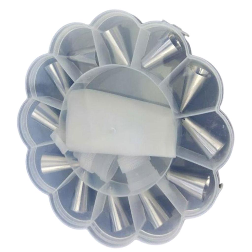 Icing Piping Nozzles Flower Mouth Stainless Steel for Xmas Cake Cream White