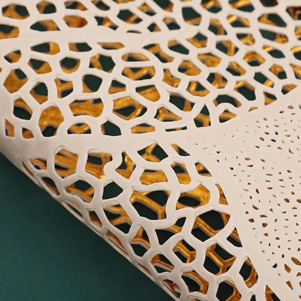 6Pcs Non-Slip Maple Leaf Placemat Table Decoration for Home Kitchen Durable Gold