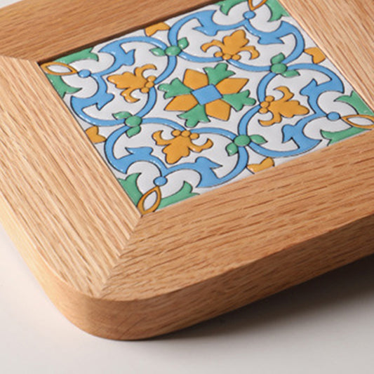 Plate Pad Wooden Cup Coaster Insulation Pads for Kitchen Table Dinning Room Type A
