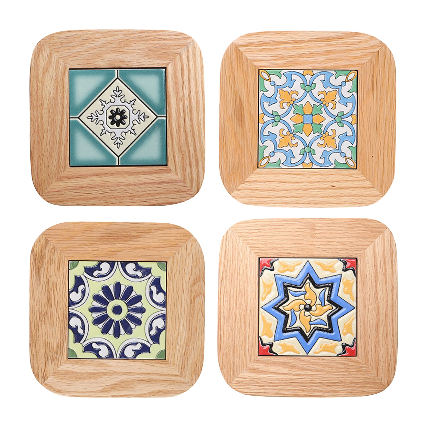 Plate Pad Wooden Cup Coaster Insulation Pads for Kitchen Table Dinning Room Type A