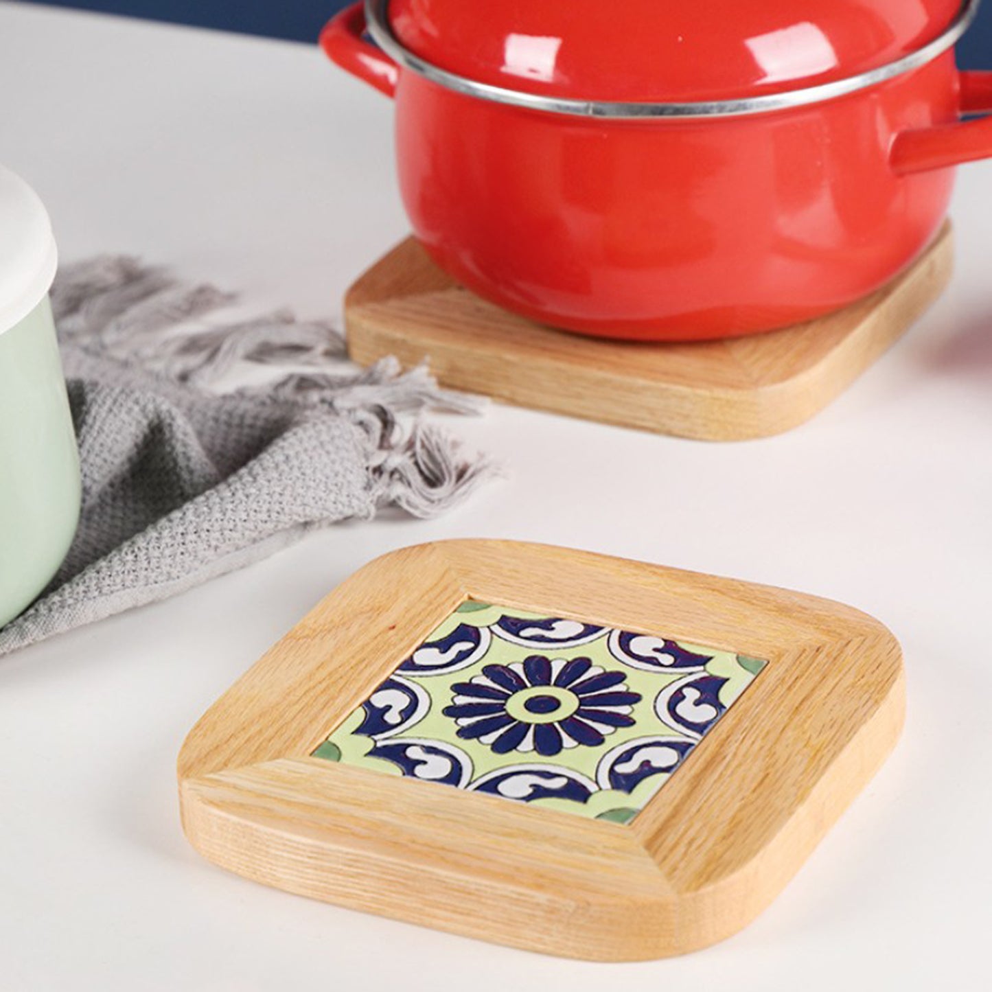 Plate Pad Wooden Cup Coaster Insulation Pads for Kitchen Table Dinning Room Type B
