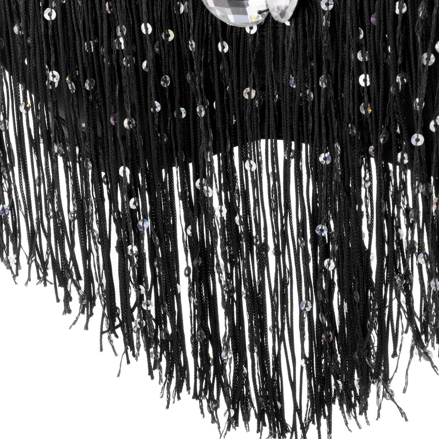 Belly Dance Bra Sparkle Sequined Tassel Top Party Club Black
