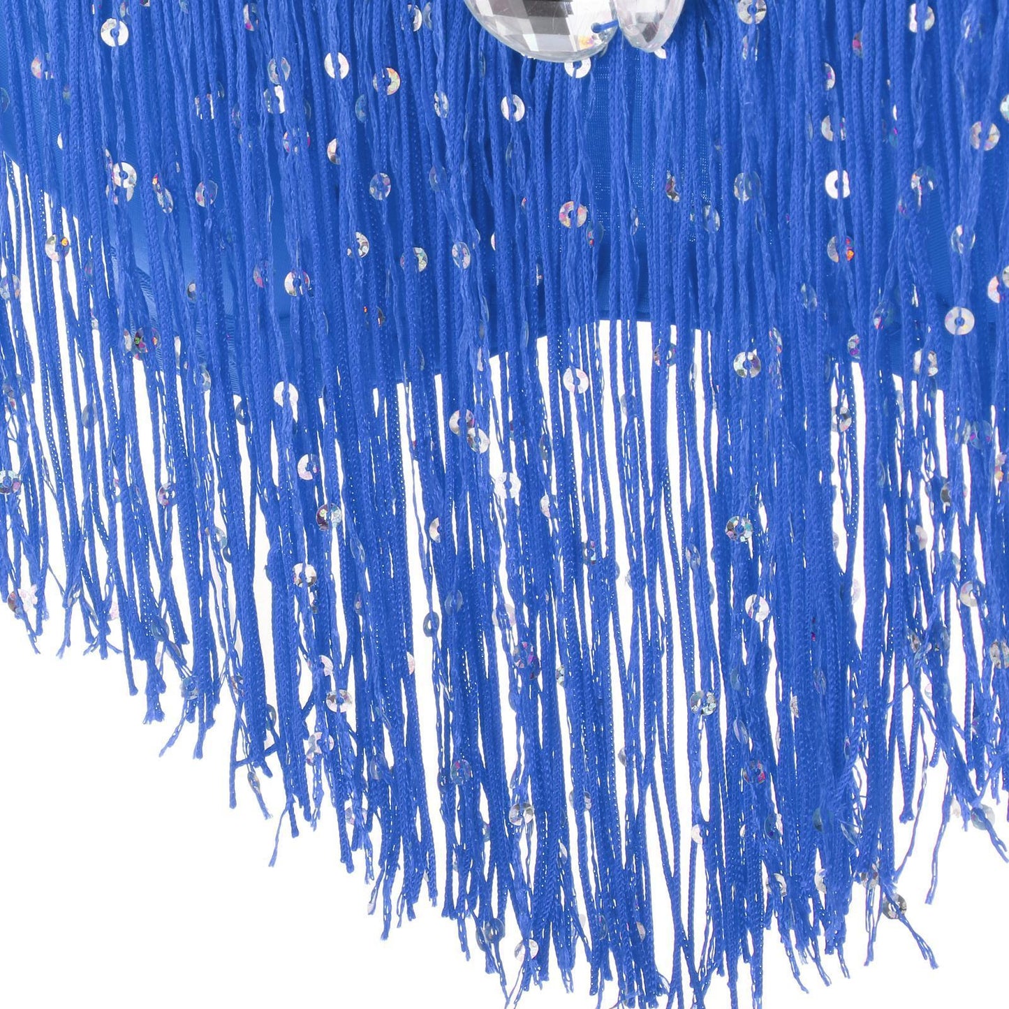 Belly Dance Bra Sparkle Sequined Tassel Top Party Club Roytal Blue