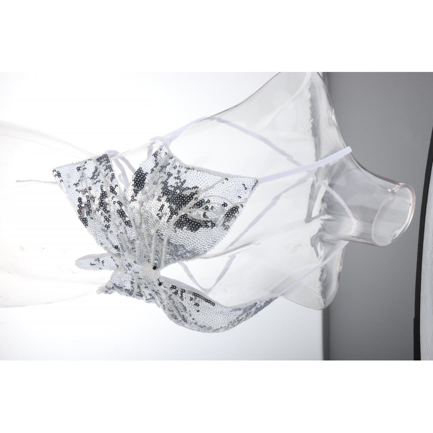 Belly Dance Bra Top Women Sequined Dance Costumes Butterfly Tops Silver