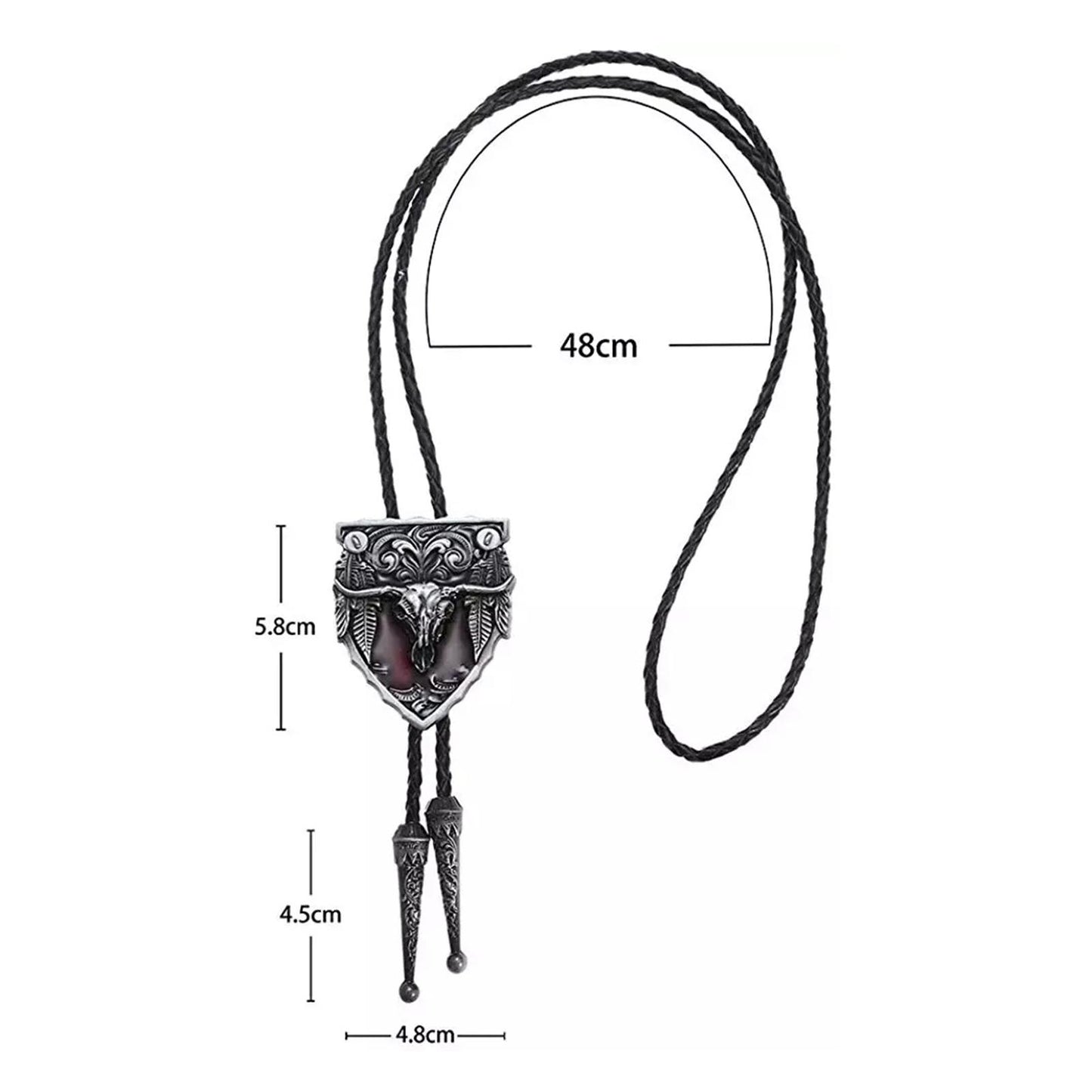 Mens Bolo Tie Necklace Pendant Fancy Charm Jewelry Fashion Accessory Black