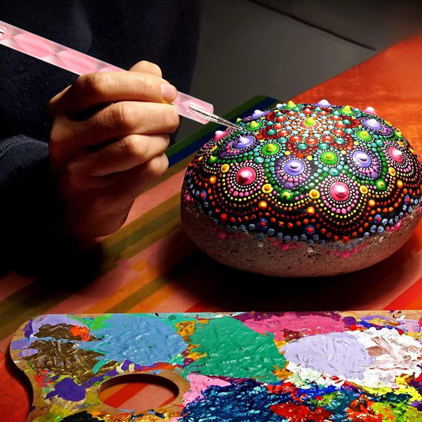 Mandala Dotting Tool For Rock Painting Kit Dot Art Rock Pen Painting Stencil