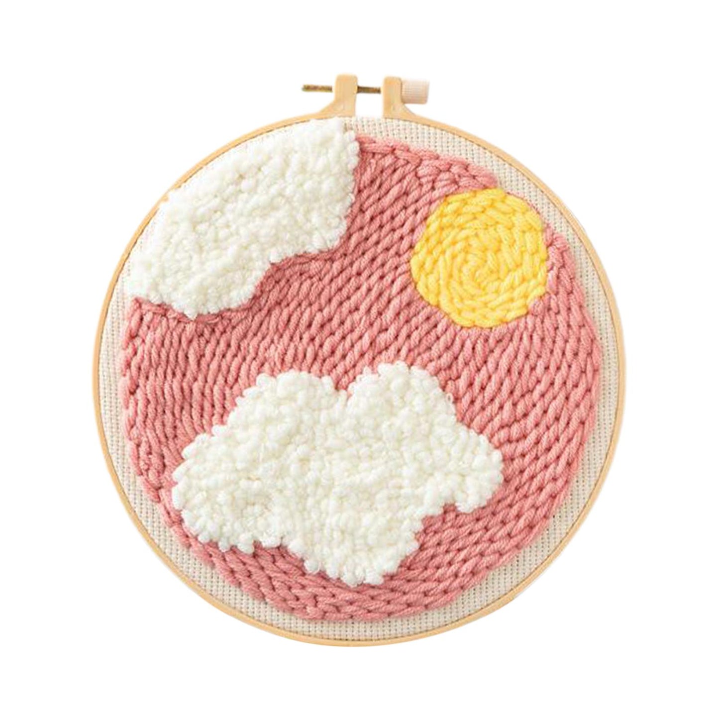 Moon Star Punch Needle Kit Soft Yarn DIY Needlework Embroidery Craft B