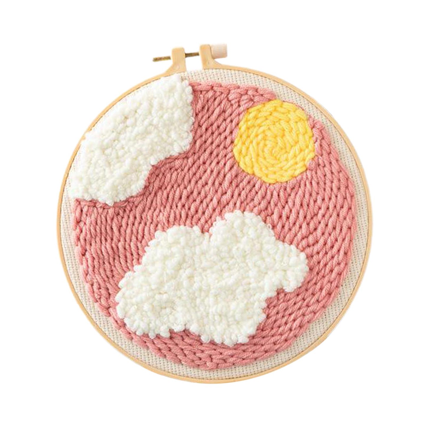 Moon Star Punch Needle Kit Soft Yarn DIY Needlework Embroidery Craft B