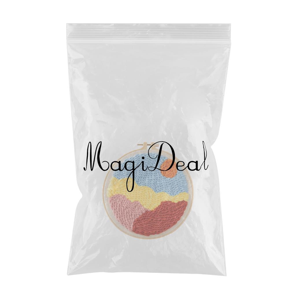Moon Star Punch Needle Kit Soft Yarn DIY Needlework Embroidery Craft C