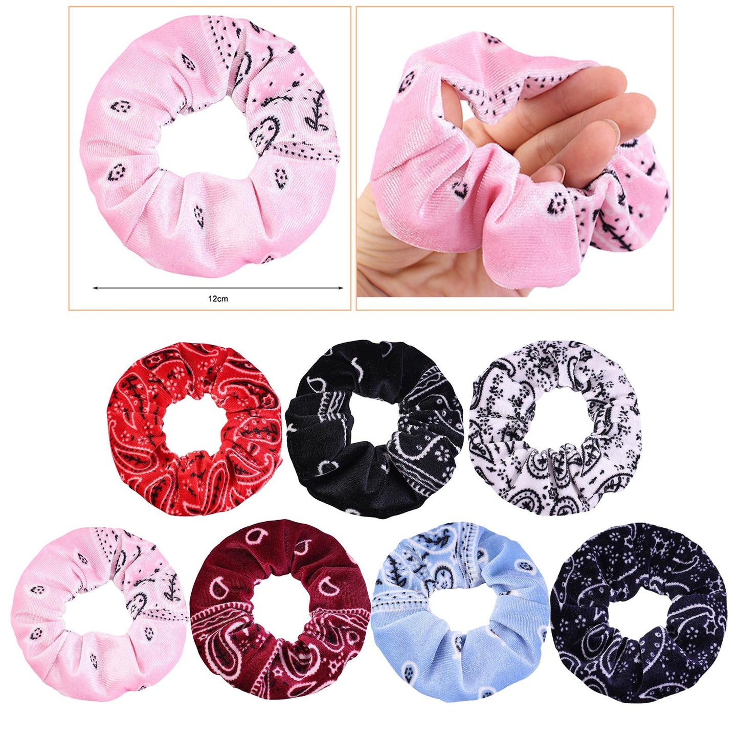 5pcs VELVET HAIR SCRUNCHIES ELASTIC SCRUNCHY HAIR BANDS TIE ROPES Red