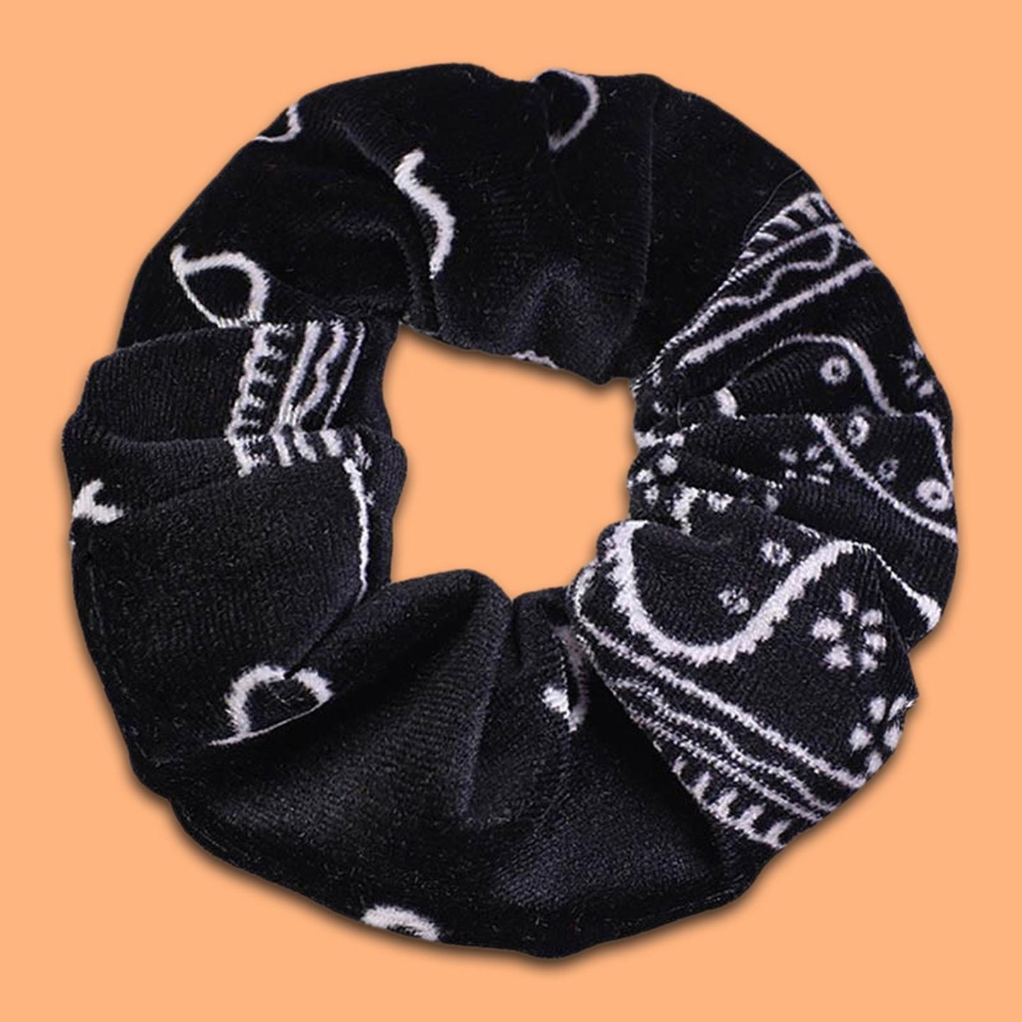 5pcs VELVET HAIR SCRUNCHIES ELASTIC SCRUNCHY HAIR BANDS TIE ROPES Black