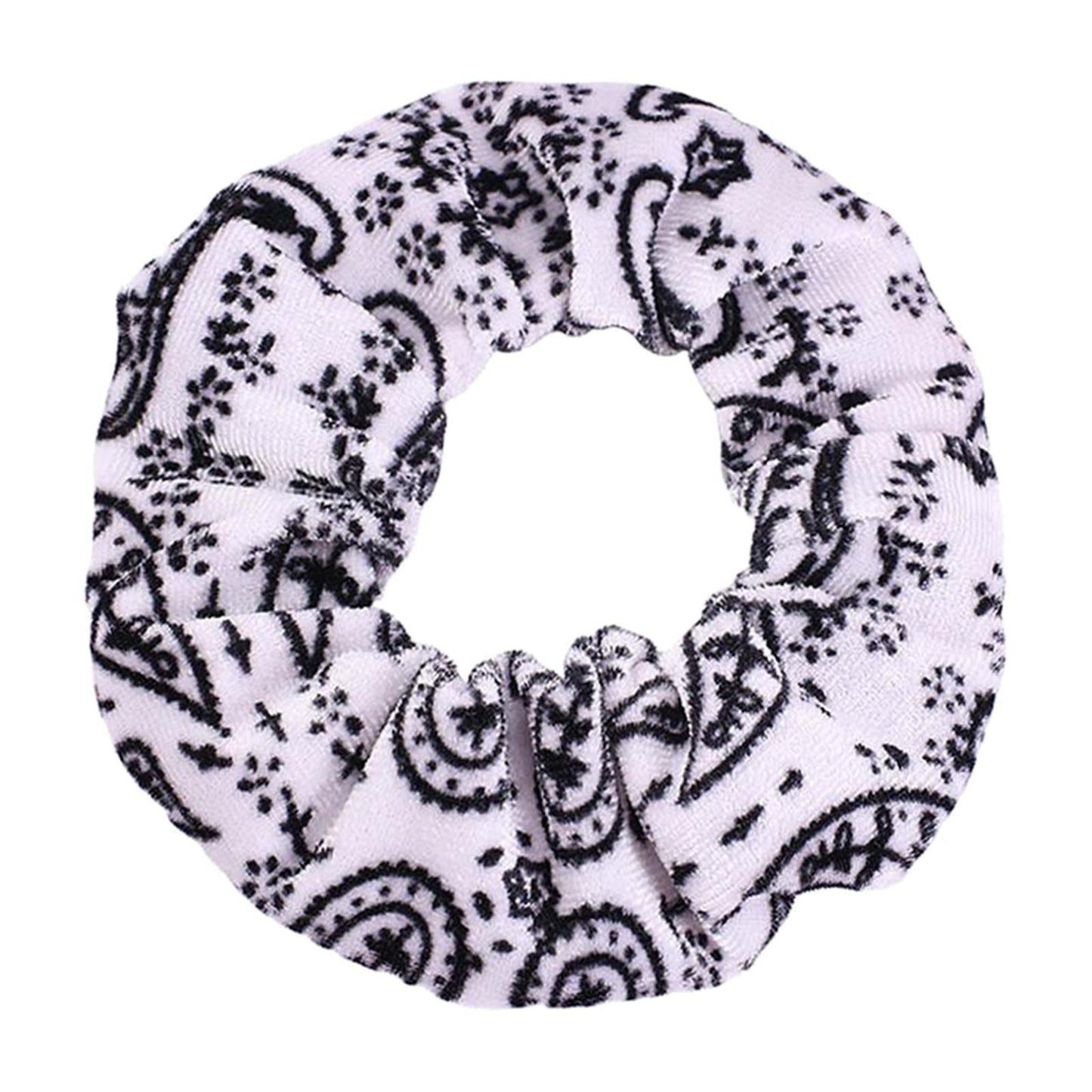 5pcs VELVET HAIR SCRUNCHIES ELASTIC SCRUNCHY HAIR BANDS TIE ROPES White