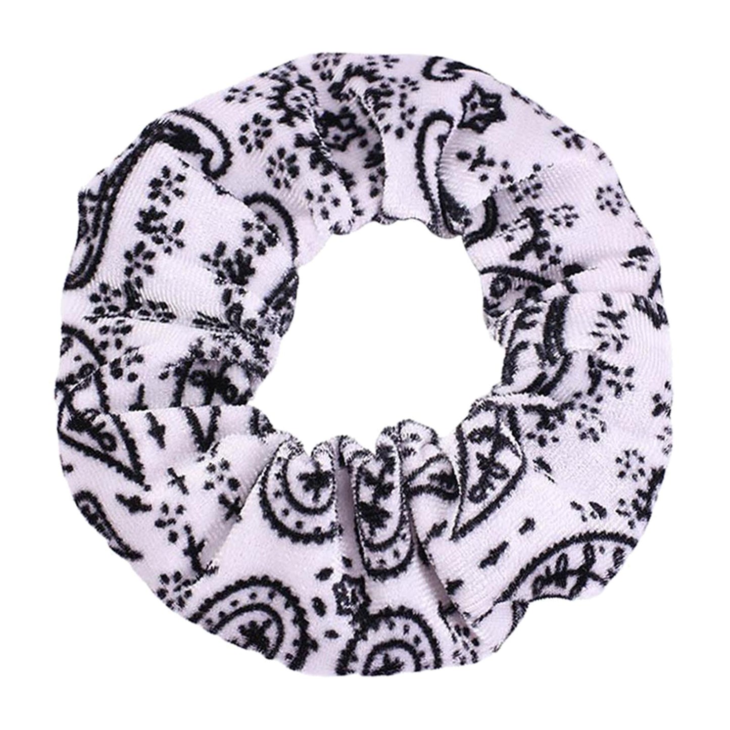 5pcs VELVET HAIR SCRUNCHIES ELASTIC SCRUNCHY HAIR BANDS TIE ROPES White
