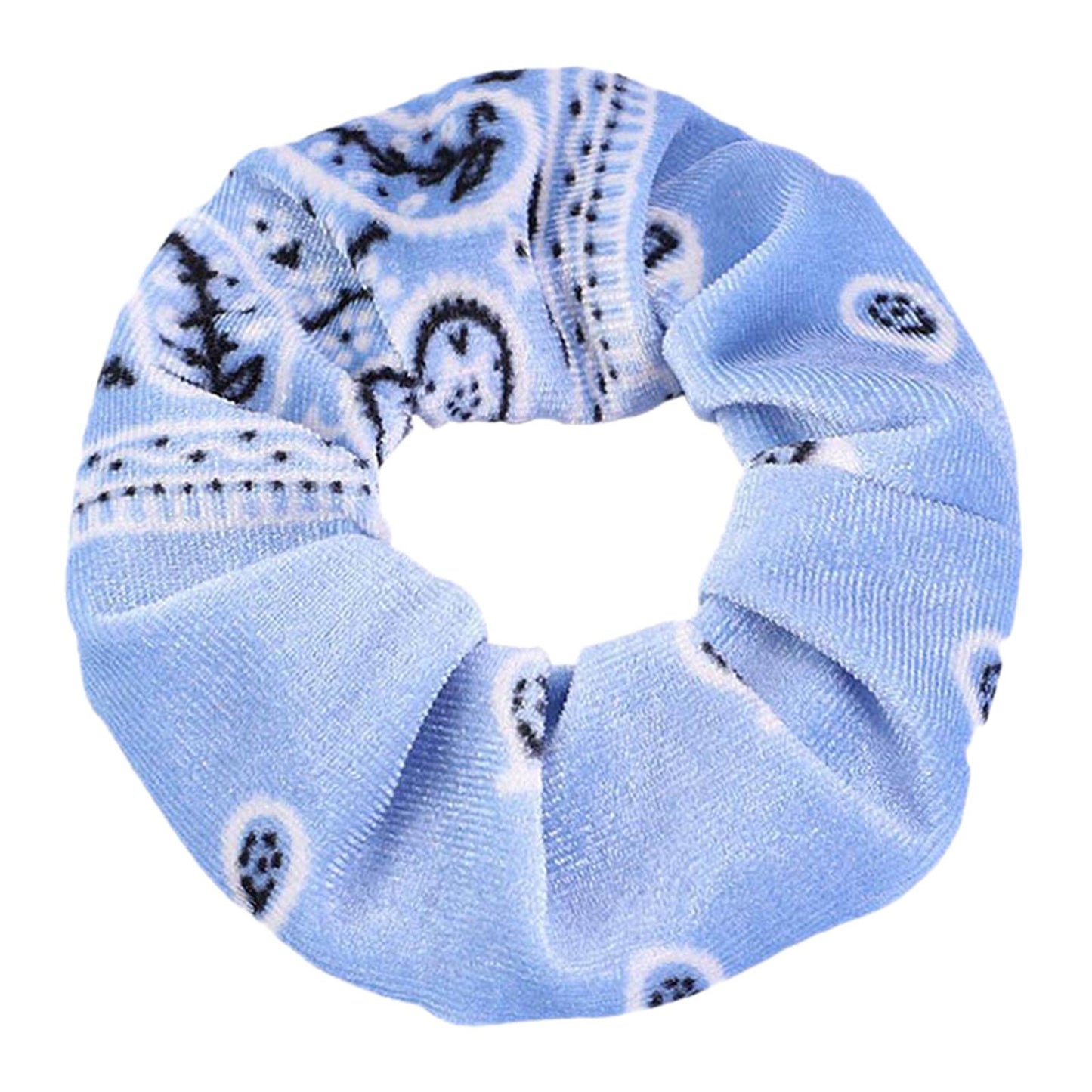 5pcs VELVET HAIR SCRUNCHIES ELASTIC SCRUNCHY HAIR BANDS TIE ROPES Blue