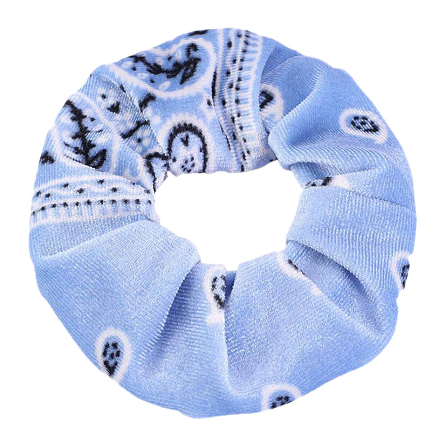 5pcs VELVET HAIR SCRUNCHIES ELASTIC SCRUNCHY HAIR BANDS TIE ROPES Blue