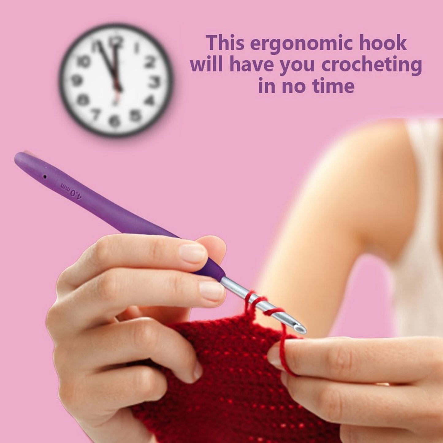 45PCS Crochet Hooks Knitting Needle Gauge Sewing Tool Set Peony