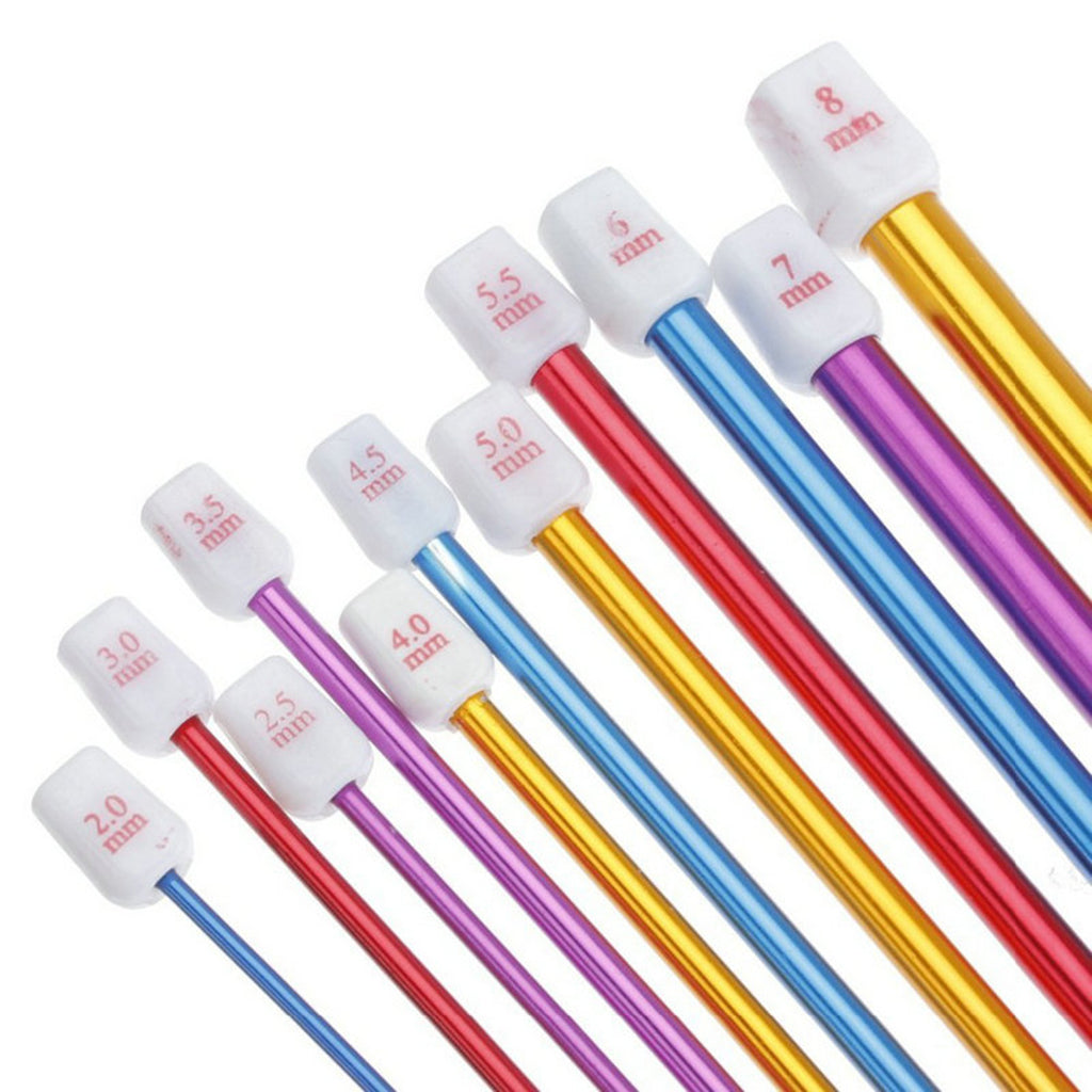 32x Stainless Crochet Hooks Needles Knitting Set Weave Craft Yarn Multicolor