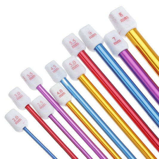 32x Stainless Crochet Hooks Needles Knitting Set Weave Craft Yarn Multicolor