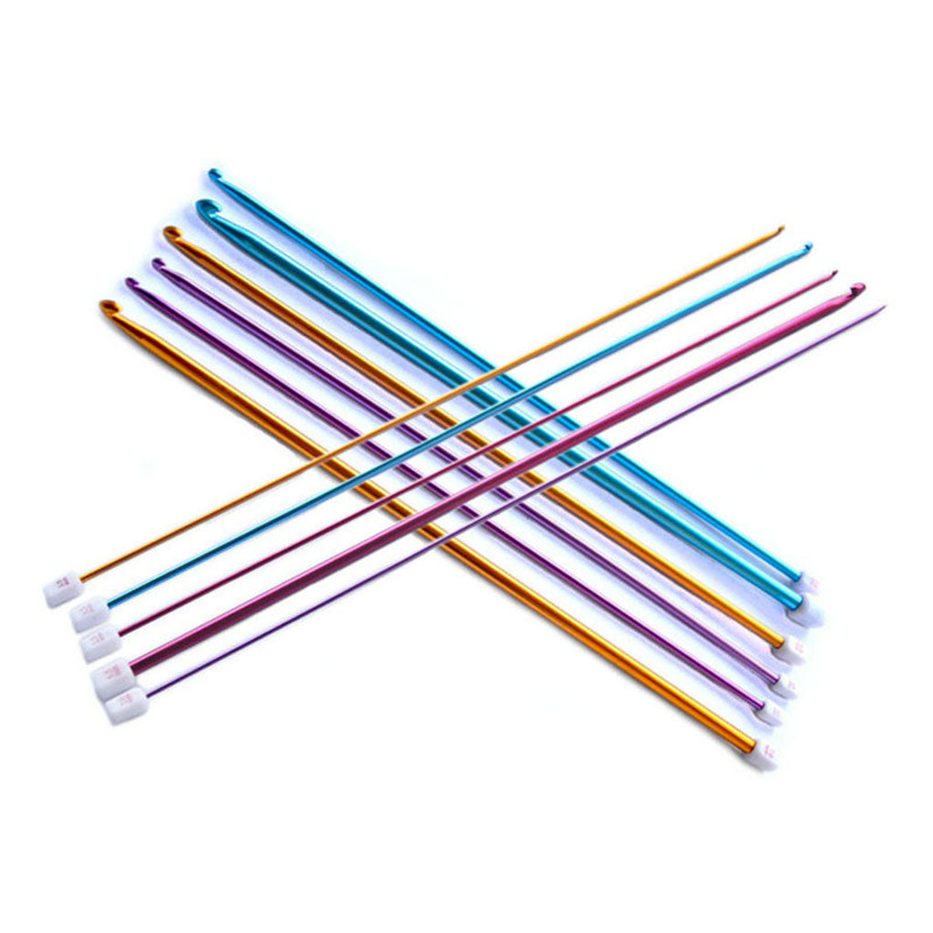 32x Stainless Crochet Hooks Needles Knitting Set Weave Craft Yarn Multicolor