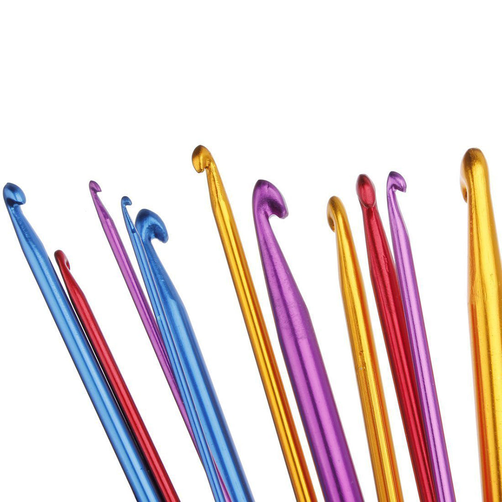 32x Stainless Crochet Hooks Needles Knitting Set Weave Craft Yarn Multicolor