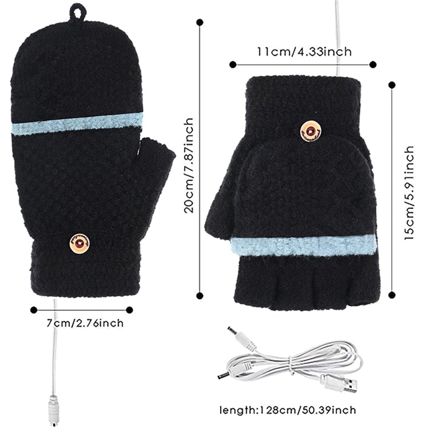 Warm Unisex Heated Gloves Thermal Heat Gloves Climbing Snowboarding Winter