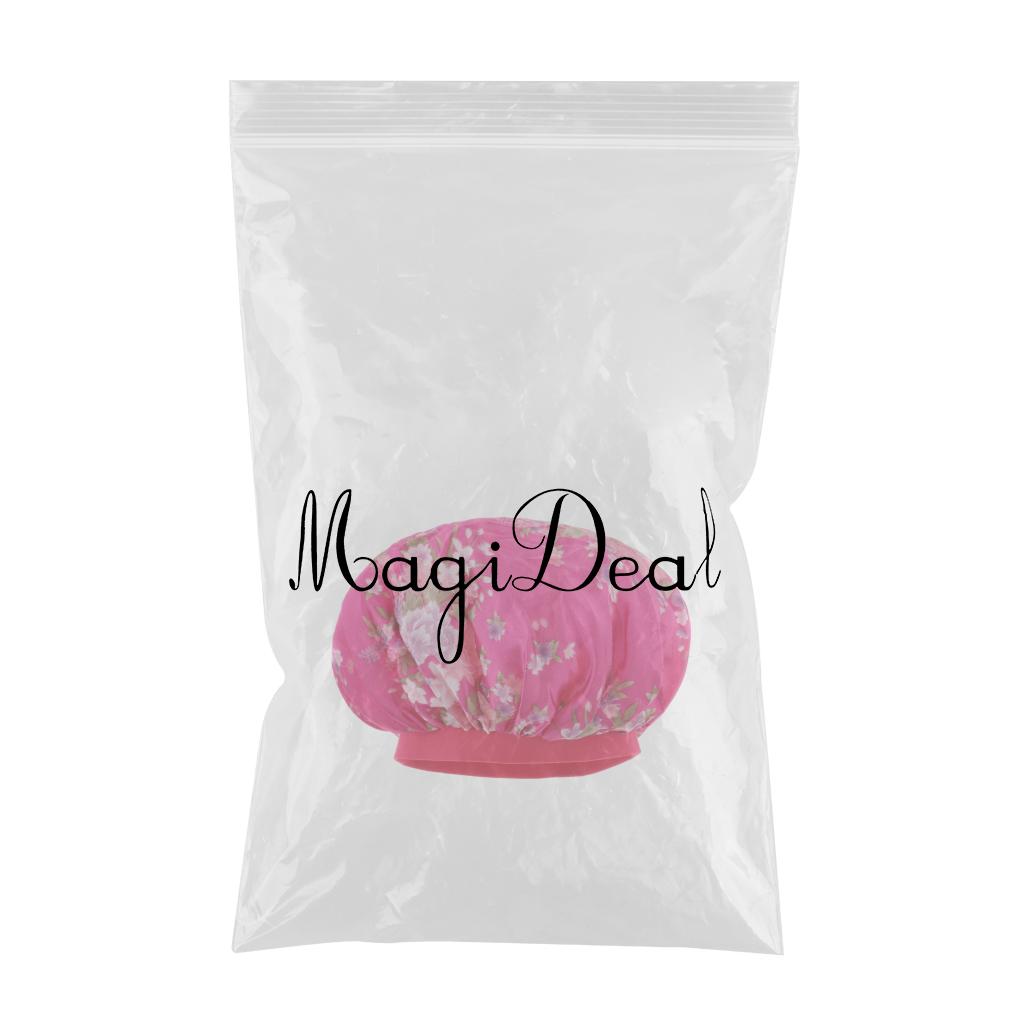 Satin Women Sleep Cap Night Wrap Elastic Sleeping Bonnet Rose Red