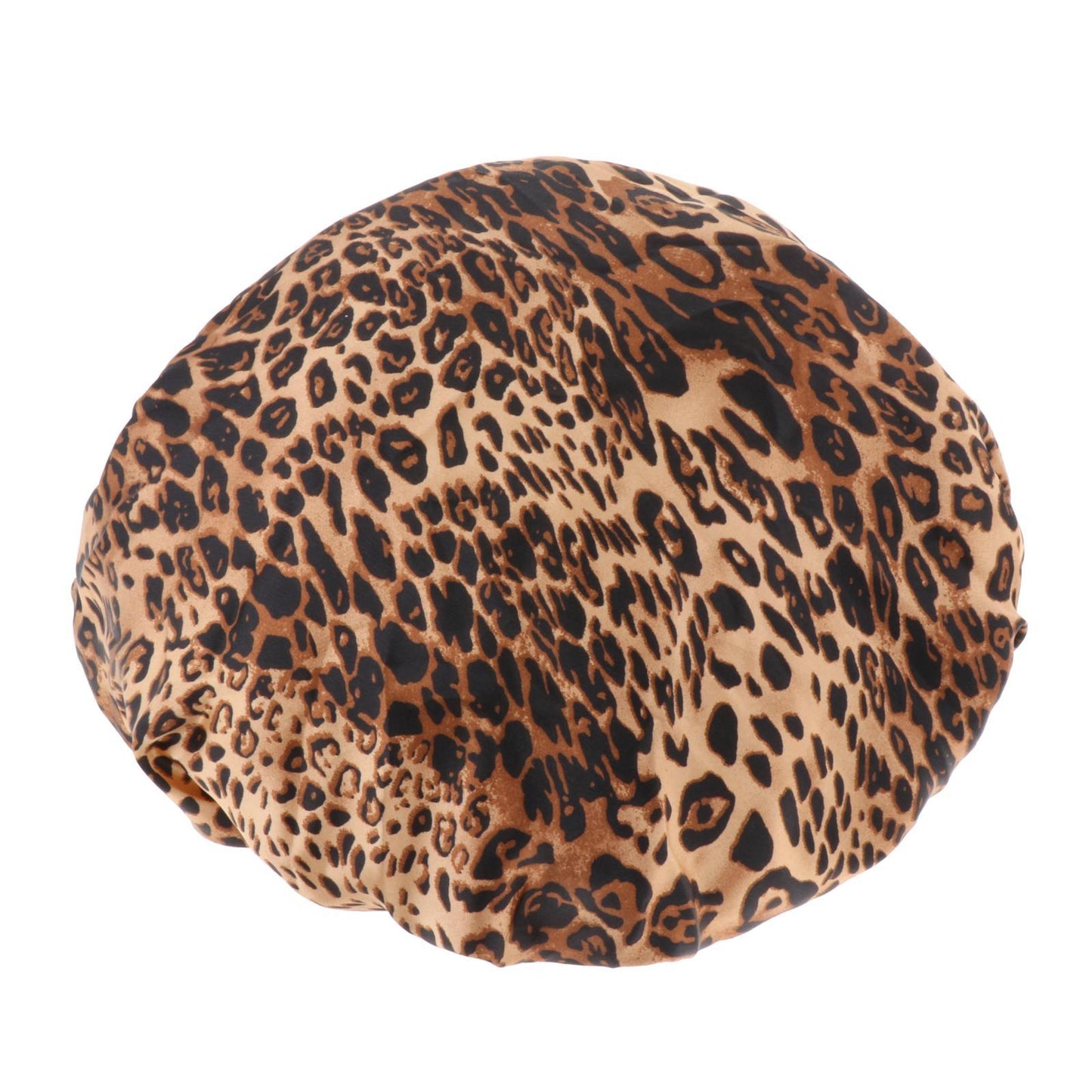 Satin Women Sleep Cap Night Wrap Elastic Sleeping Bonnet Leopard