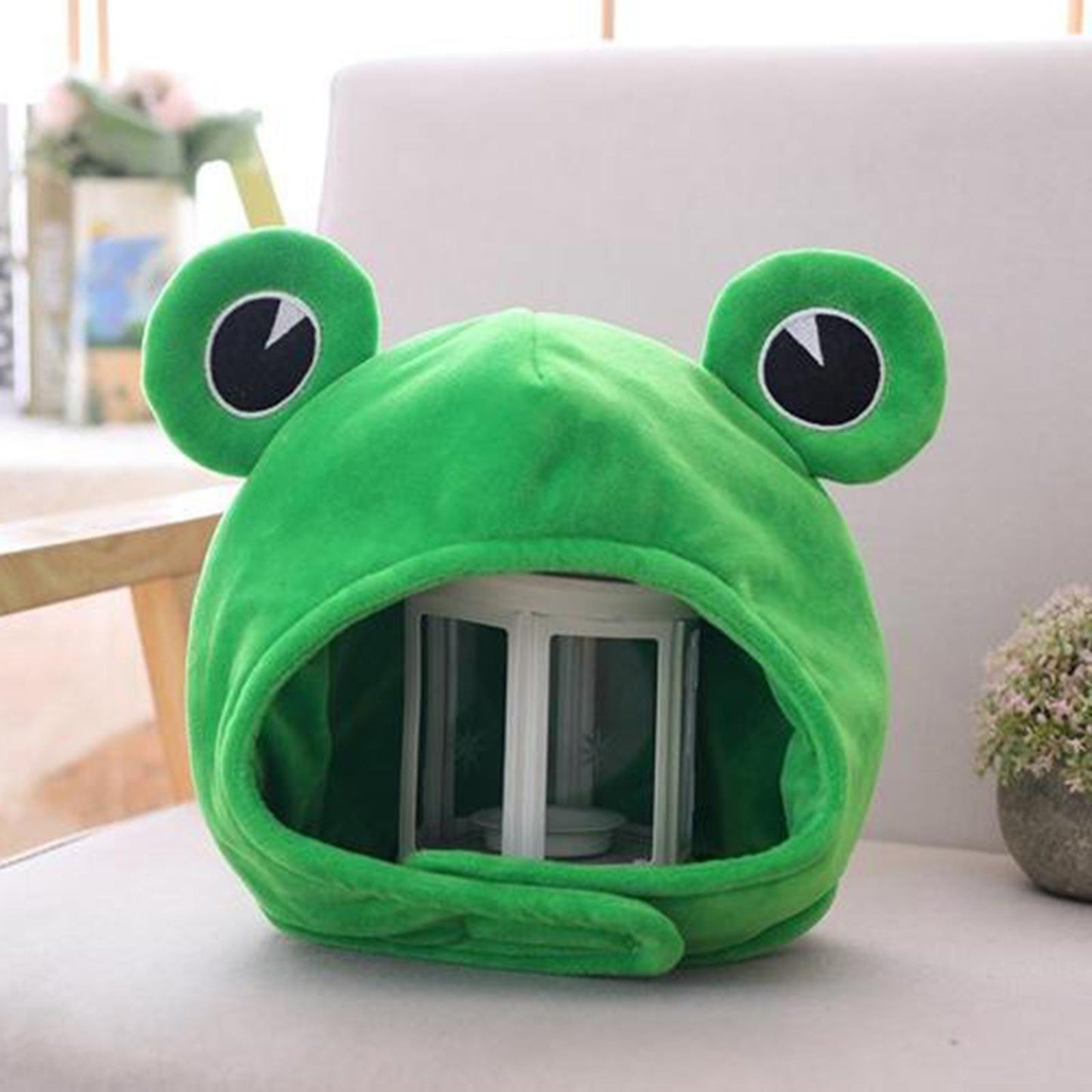 Cartoon Funny Plush Frog Big Eye Hat Cosplay Costume Dress Up Hat Headgear