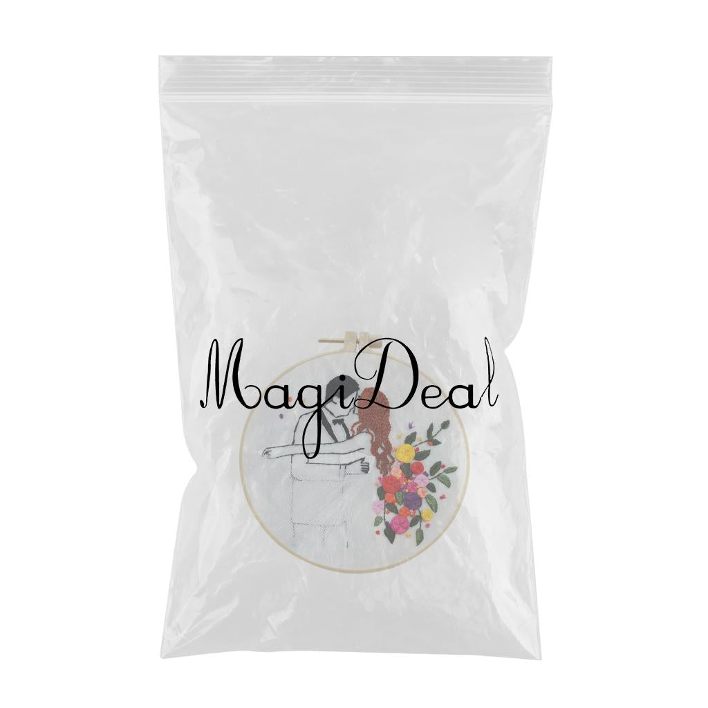 Needle Embroidery Kit with Basic Tools Wedding Valentine's Day Decoration C