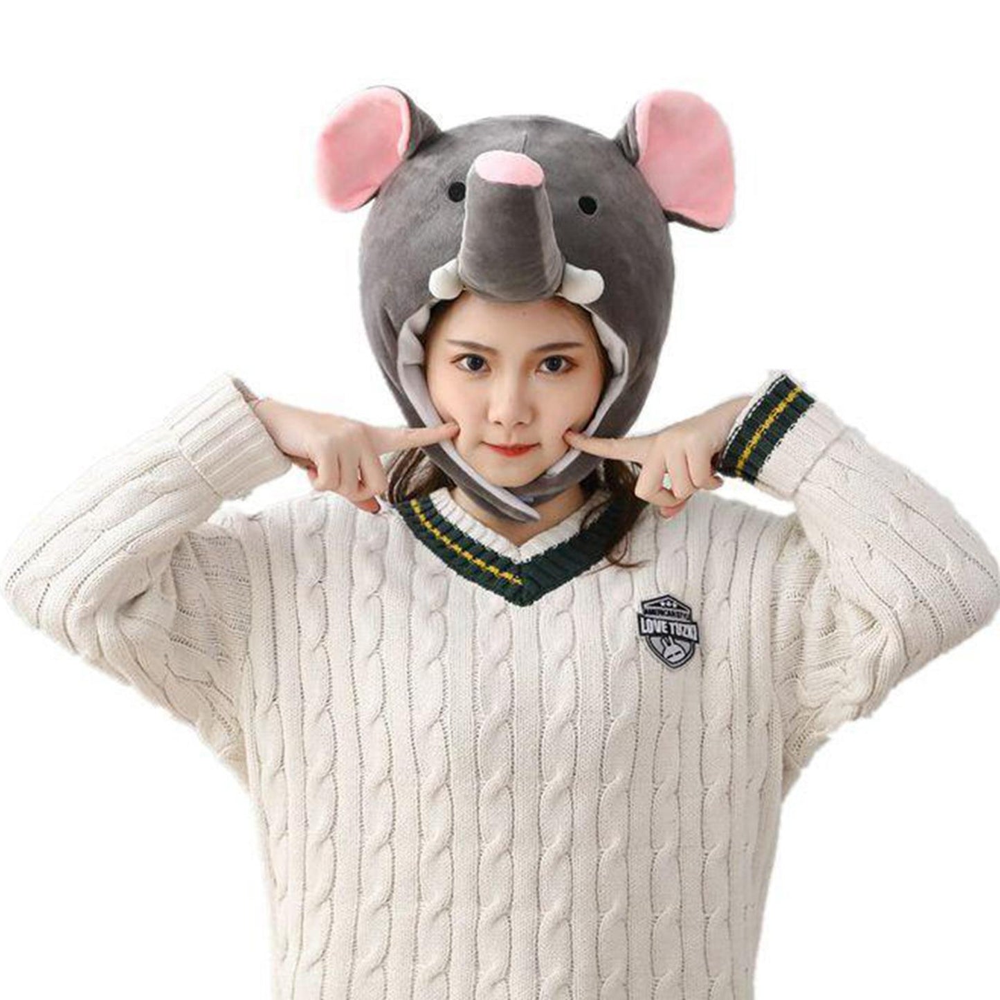 Party Hat Elephant Gray Cosplay Costume Headdress Animal Novelty Beanie Hats