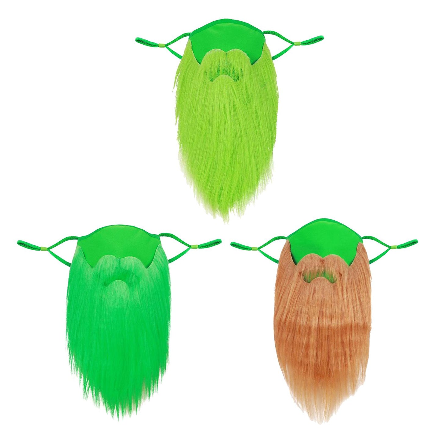 Fake Beard Face Cover St. Patrick's Day Leprechaun Props Green