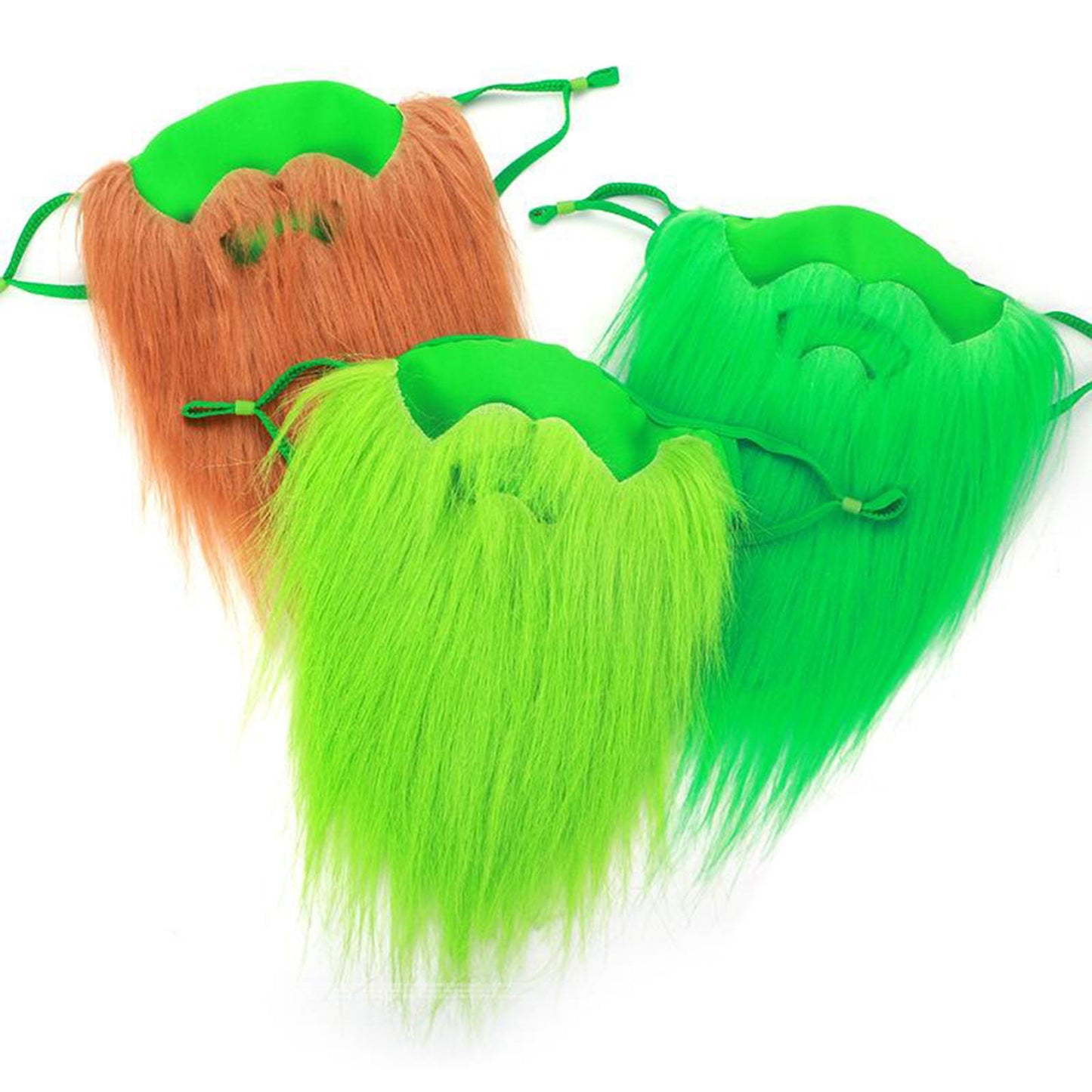 Fake Beard Face Cover St. Patrick's Day Leprechaun Props Fluorescent Green