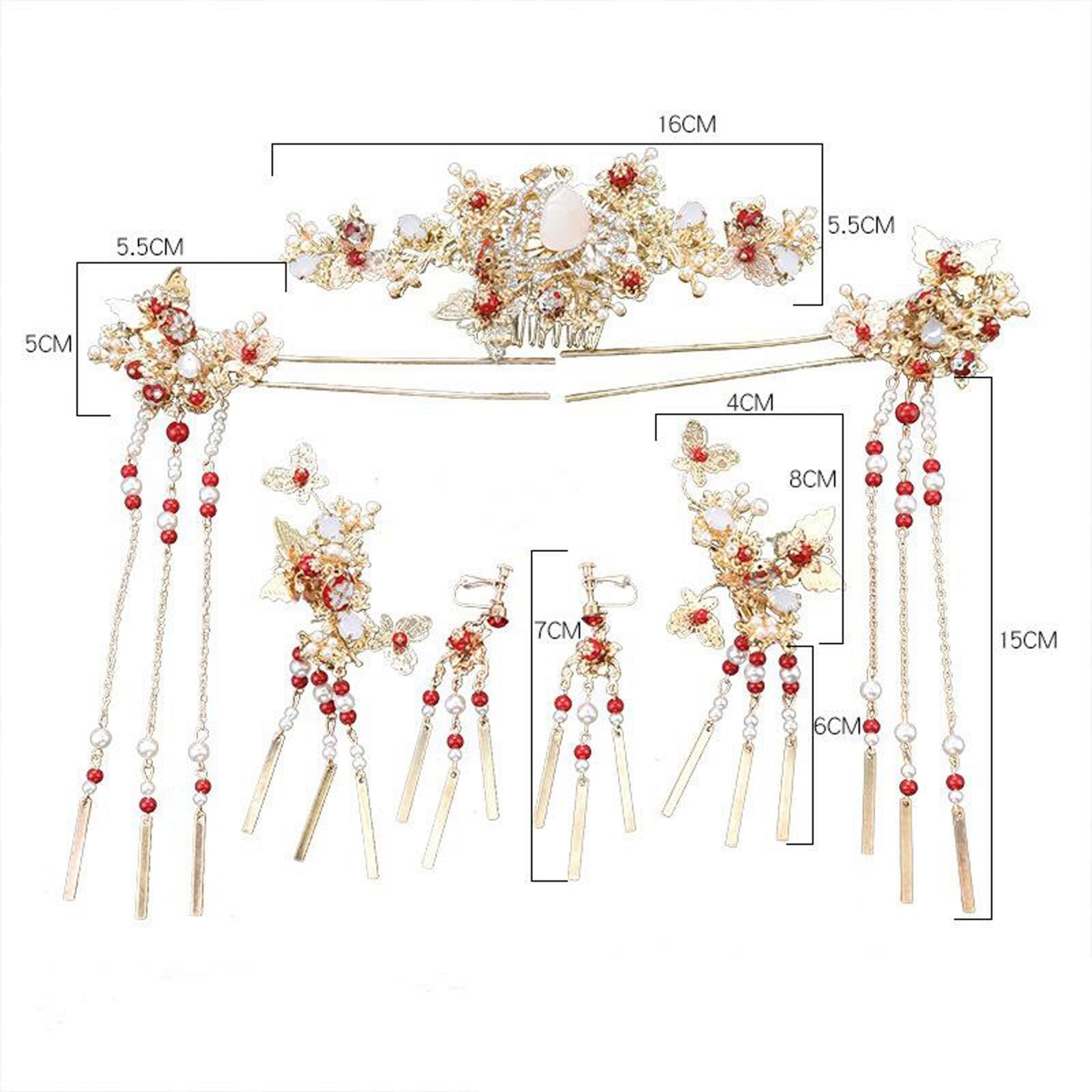 Traditional Chinese Golden Hairpin Head Jewelry Bridal Corolla Decoration