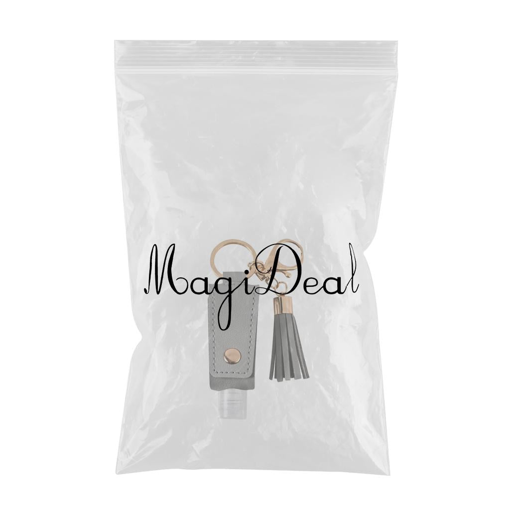 30ML Empty Bottle Refillable Hands Sanitizer Keychain Holder Pouch Grey