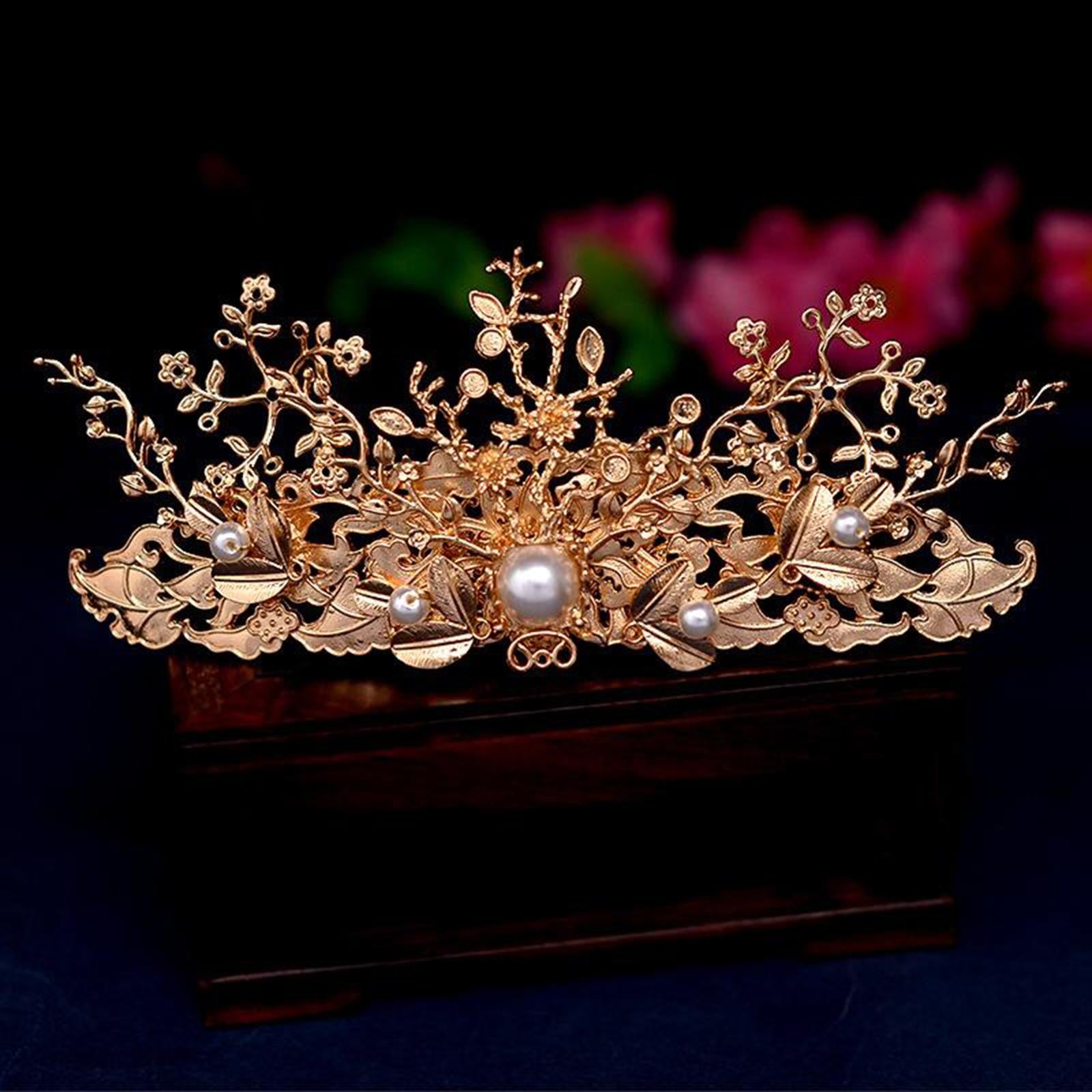 Traditional Chinese Golden Hairpin Head Jewelry Bridal Headdress Accessories