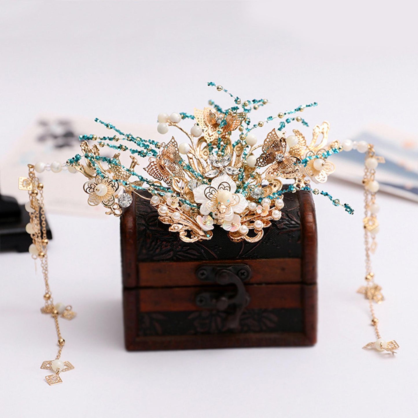 Wedding Flower Traditional HANFU Chinese Hairpin Tassel Headwear Hair Clips