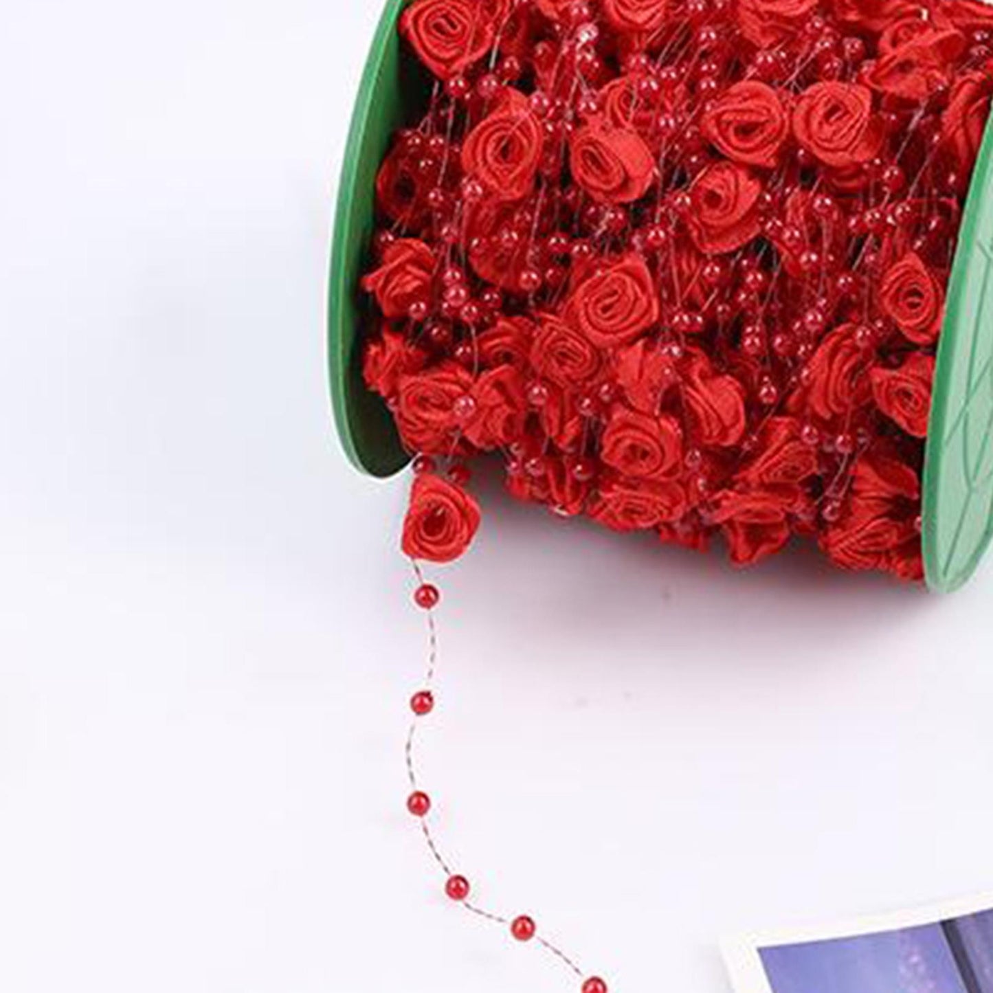 Pearl Garland Beads Chain Trim DIY Wedding Bride Craft Accessories Red