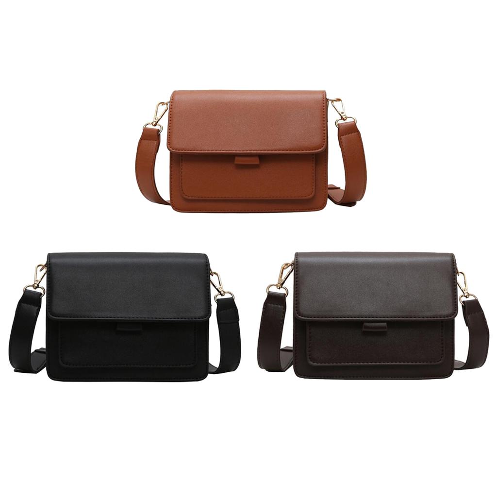 Mini Waterproof PU Leather Small Square Bag Shoulder Bags for Lady Girls Black