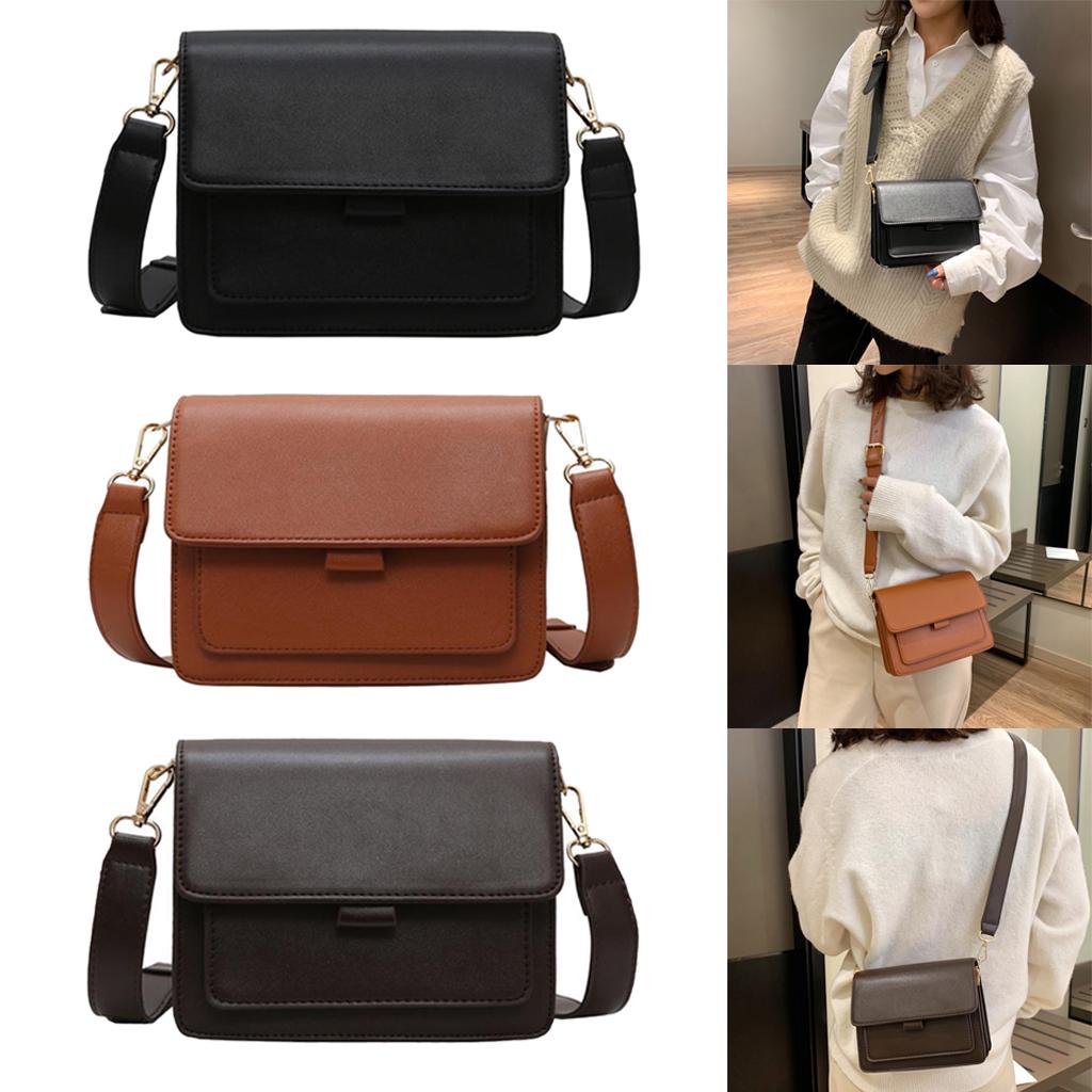 Mini Waterproof PU Leather Small Square Bag Shoulder Bags for Lady Girls Black