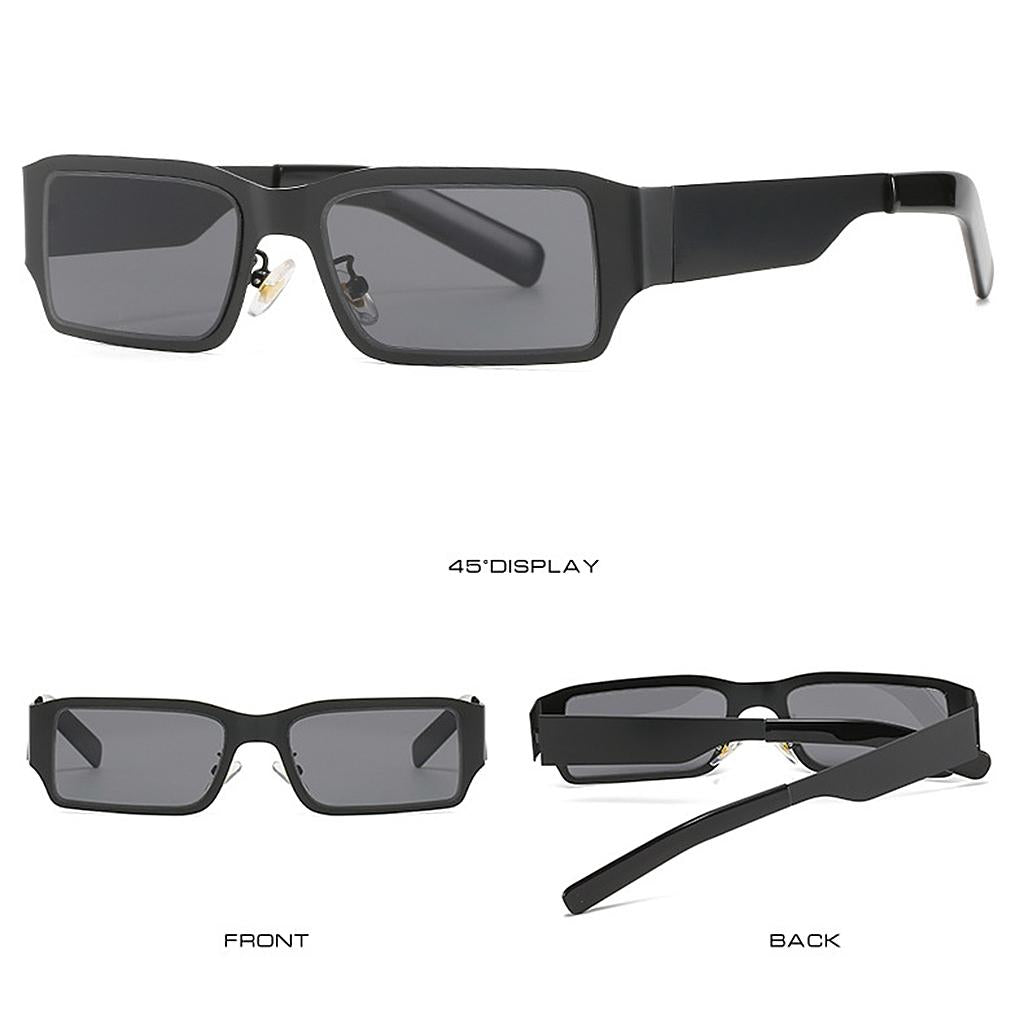Rectangle Sunglasses Sun Glasses Square Shades Unisex Eyewear Black_Gray