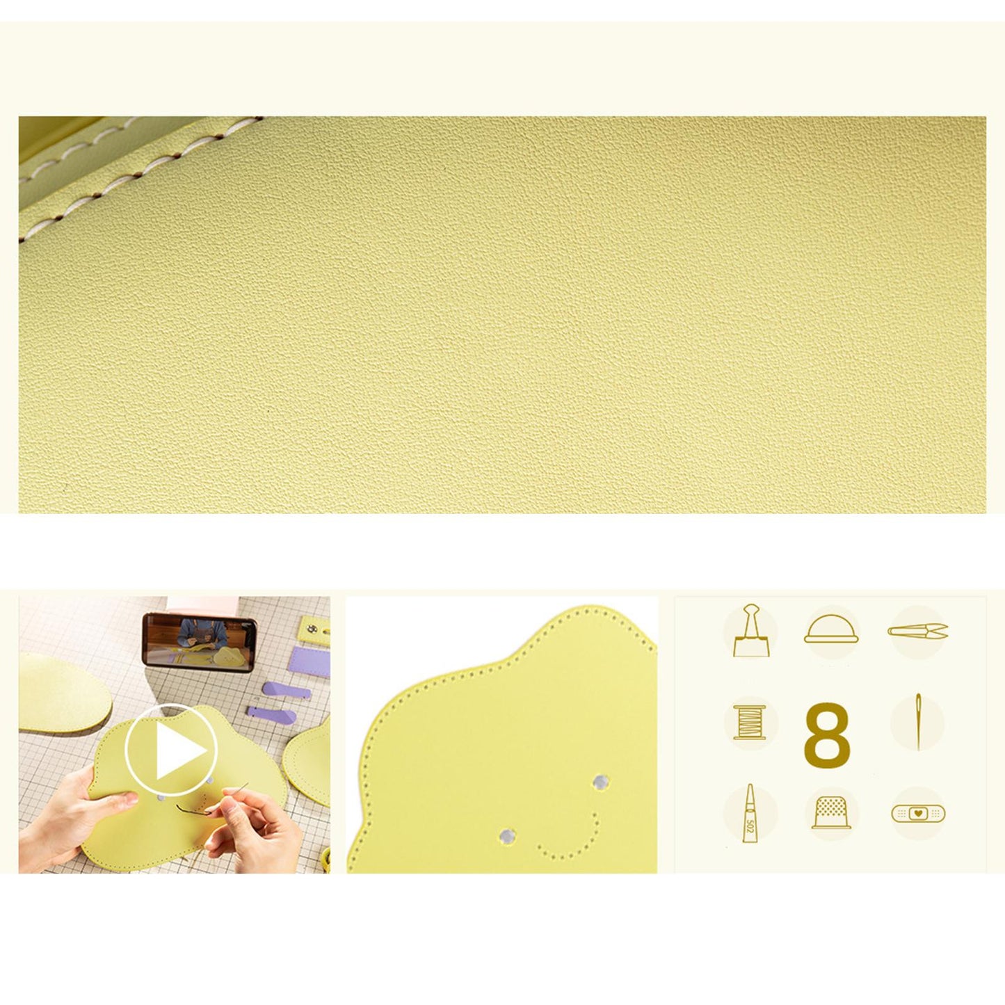 DIY Womens Leather Bag Making Materials Kit Cute Cloud Shoulder Bag Knitting