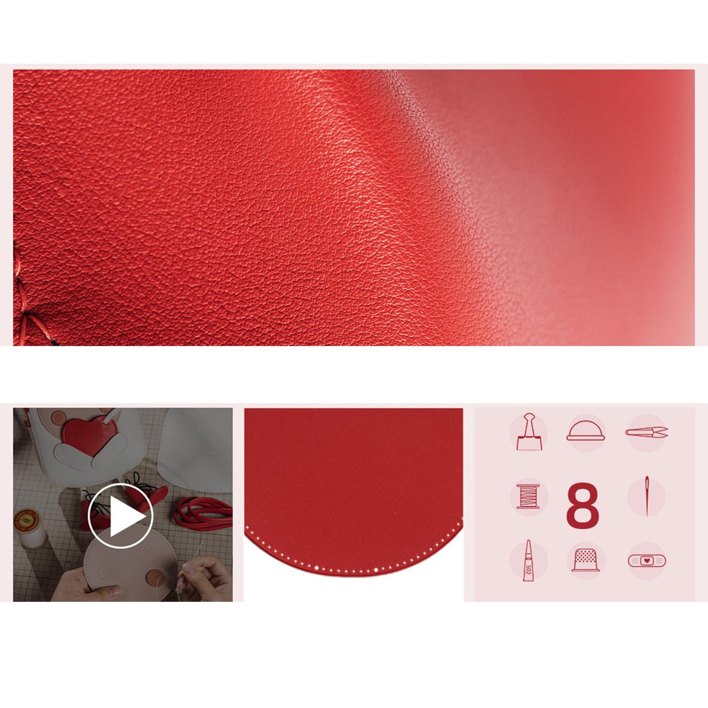 DIY Womens Leather Bag Making Kit Handcraft Crossbody Bag Sewing Accessories