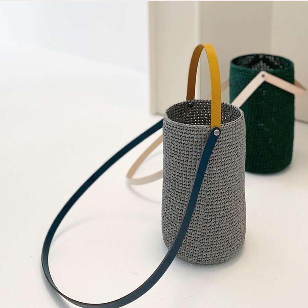 Leather Purse Chain Strap Handle Shoulder Crossbody Bag Handbag Blue Yellow
