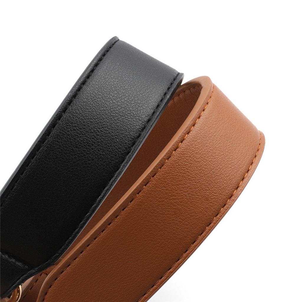 PU Leather Bag Strap Replacement Detachable Tote Handbag Handle Belt Black