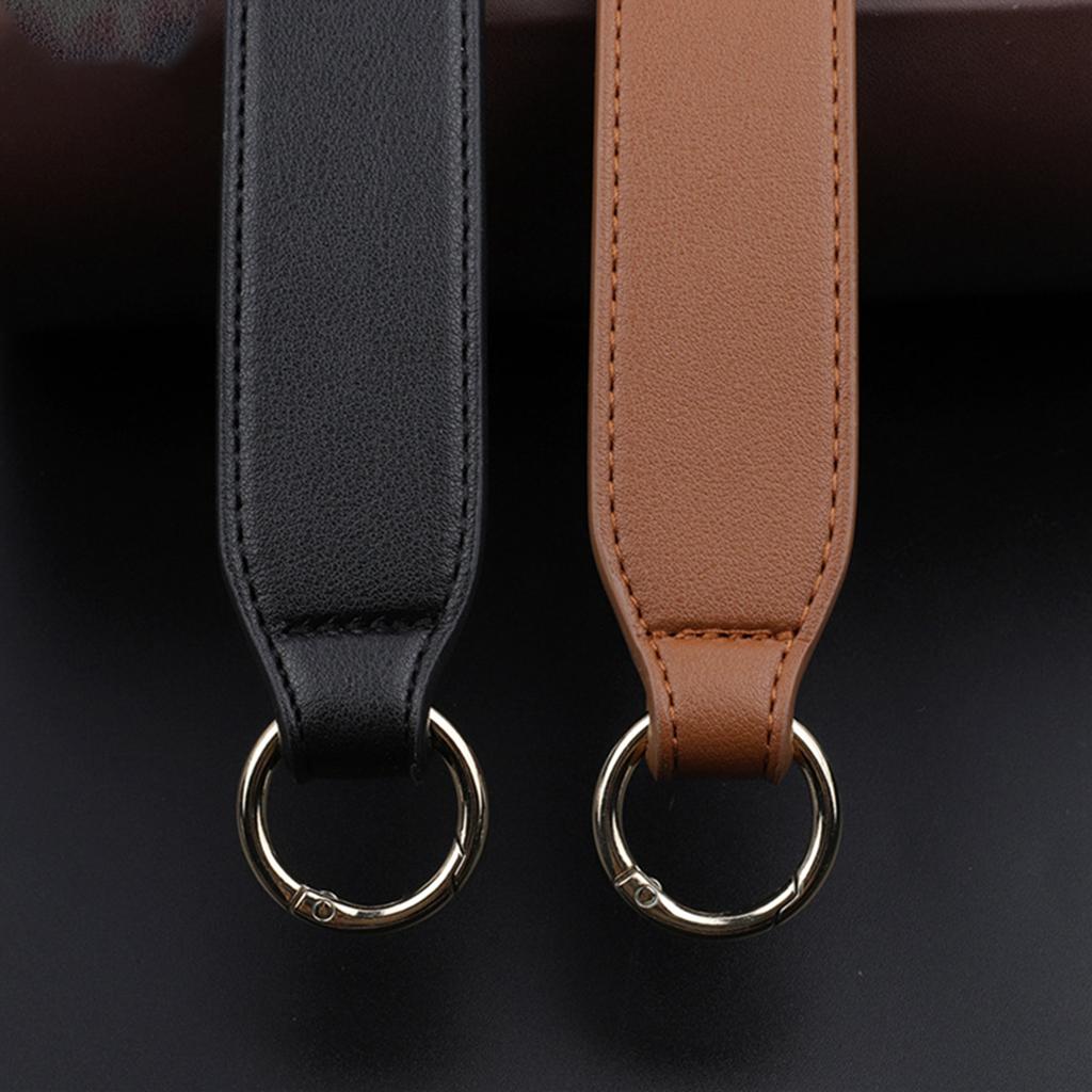 PU Leather Bag Strap Replacement Detachable Tote Handbag Handle Belt Black