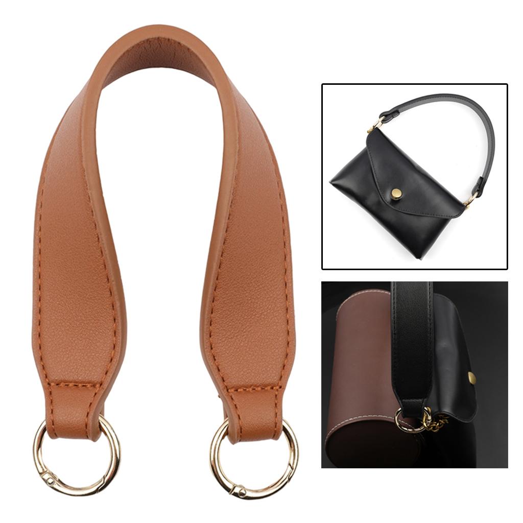 PU Leather Bag Strap Replacement Detachable Tote Handbag Handle Belt Borwn